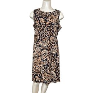 Tommy Hilfiger Navy and Tan Floral Print Dress sz 6
